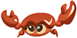 Illustrasjon av en krabbe på bunnen av havet